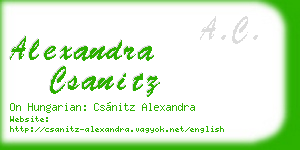 alexandra csanitz business card
