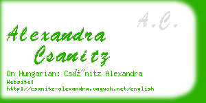 alexandra csanitz business card